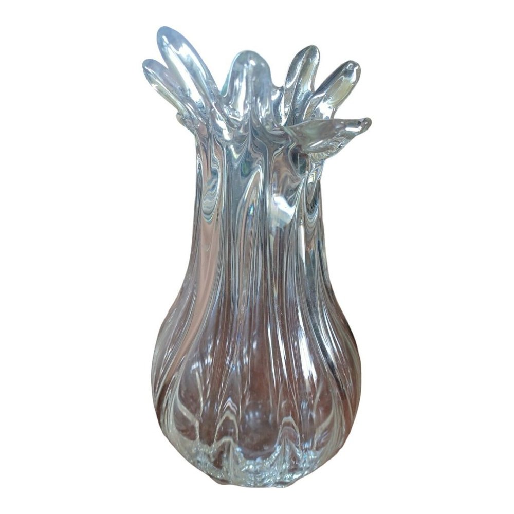 Chribska Czech bohemian‎ art glass stretch Vase 11 inches